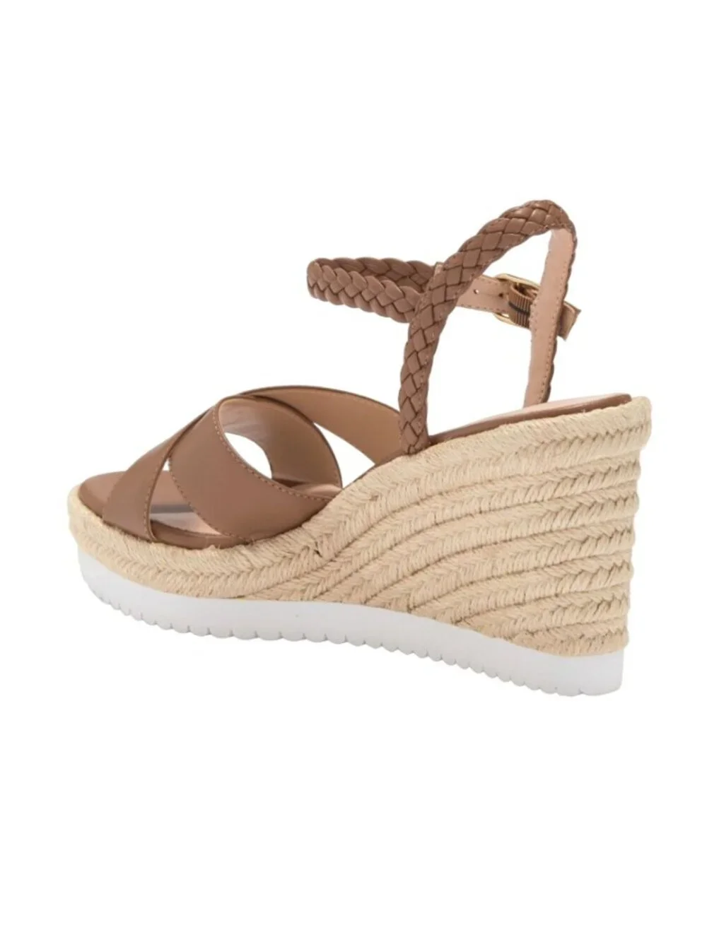 Stuart Weitzman Mykonos Espadrille Braided Leather Wedge Brown Womens Size 10